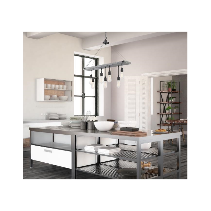 Westinghouse 6116440 - Lustre à chaîne ASHWOOD 7xE27/60W/230V