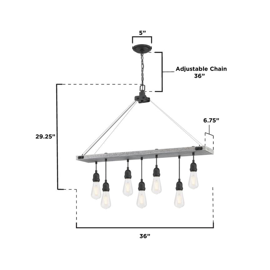 Westinghouse 6116440 - Lustre à chaîne ASHWOOD 7xE27/60W/230V