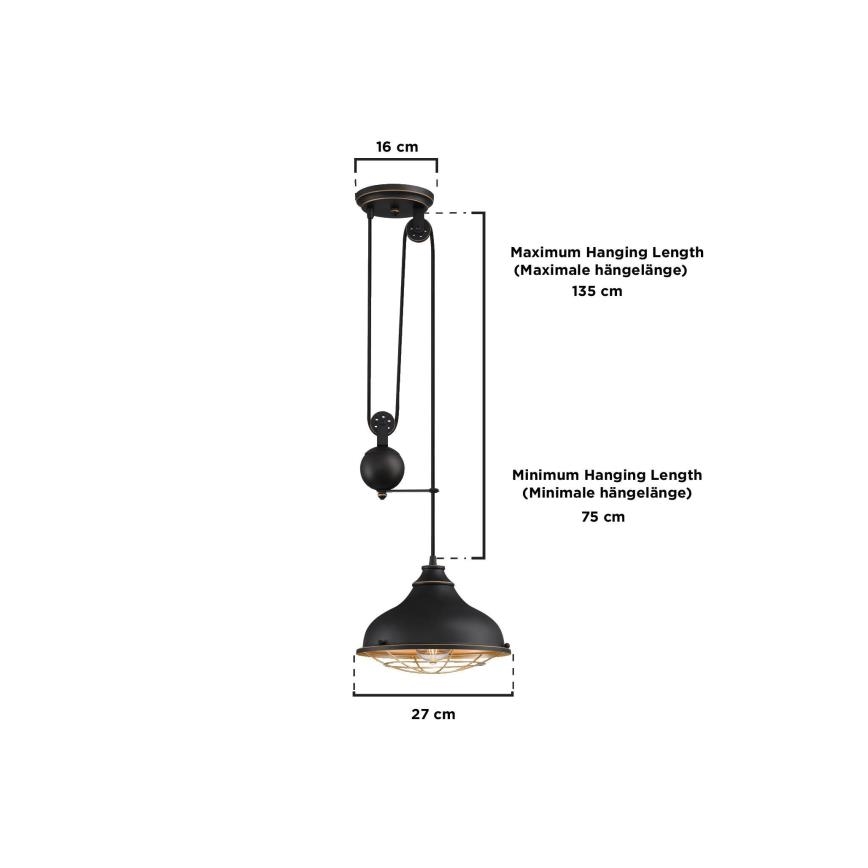 Westinghouse 61249 - Suspension filaire CHAVES 1xE27/60W/230V
