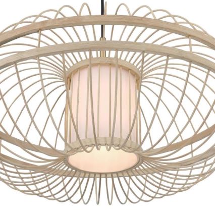 Westinghouse 61255 - Suspension à câble TULCEA 1xE27/60W/230V Ø 50 cm bambou