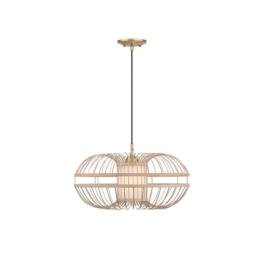 Westinghouse 61255 - Suspension à câble TULCEA 1xE27/60W/230V Ø 50 cm bambou