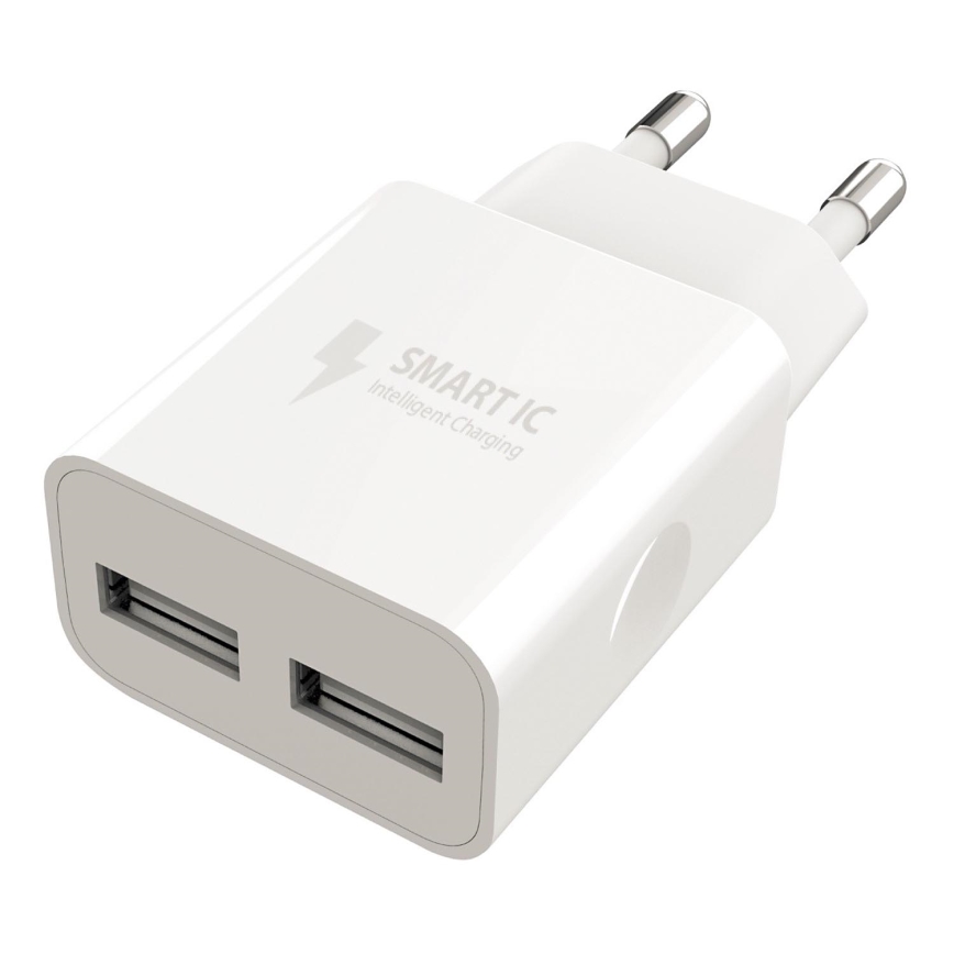 Winner Group - Adaptateur de charge 2xUSB-A 12W blanc