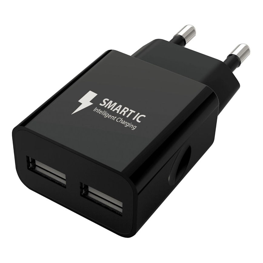 Winner Group - Adaptateur de charge 2xUSB-A 12W noir
