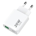 Winner Group - Adaptateur de charge rapide 1xUSB-C + 1xUSB-A Power Delivery 20W blanc