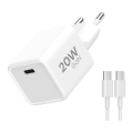 Winner Group- Adaptateur de charge rapide 1xUSB-C PD 20W + Câble USB USB-C / USB-C 1m