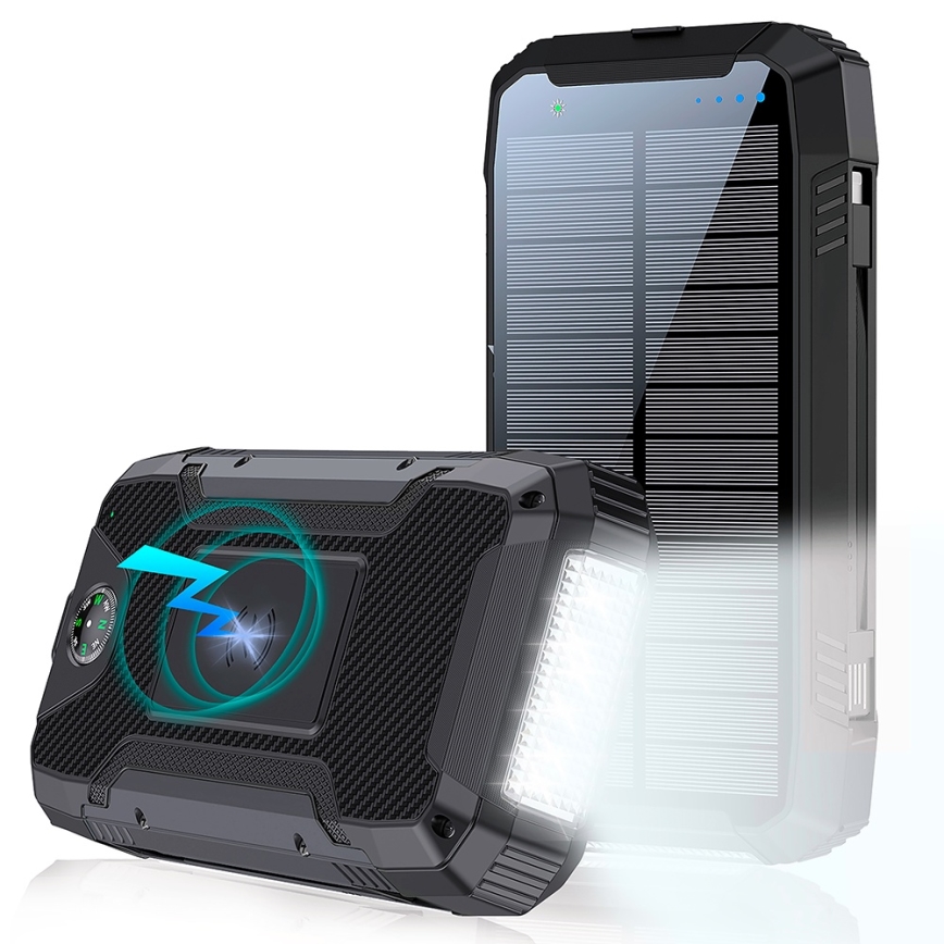 Winner Group - Batterie portative avec charge sans fil et panneau solaire 20000 mAh 20W PD