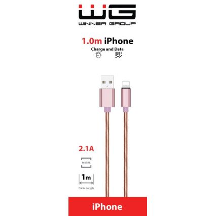 Winner Group - Câble USB Lightning / USB-A 1m rose