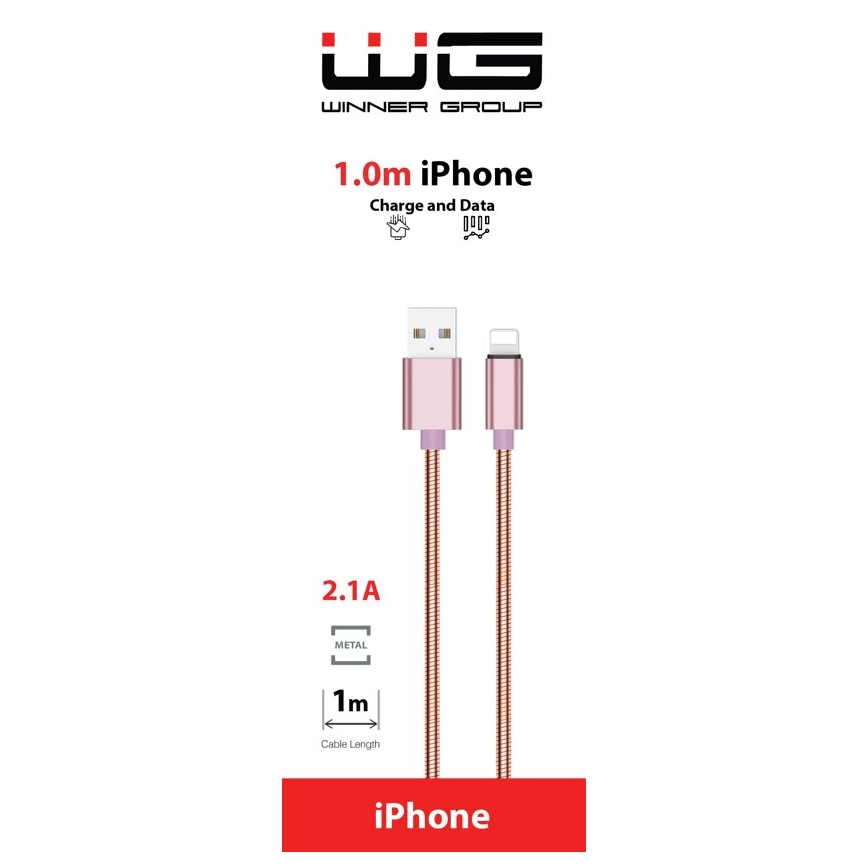 Winner Group - Câble USB Lightning / USB-A 1m rose