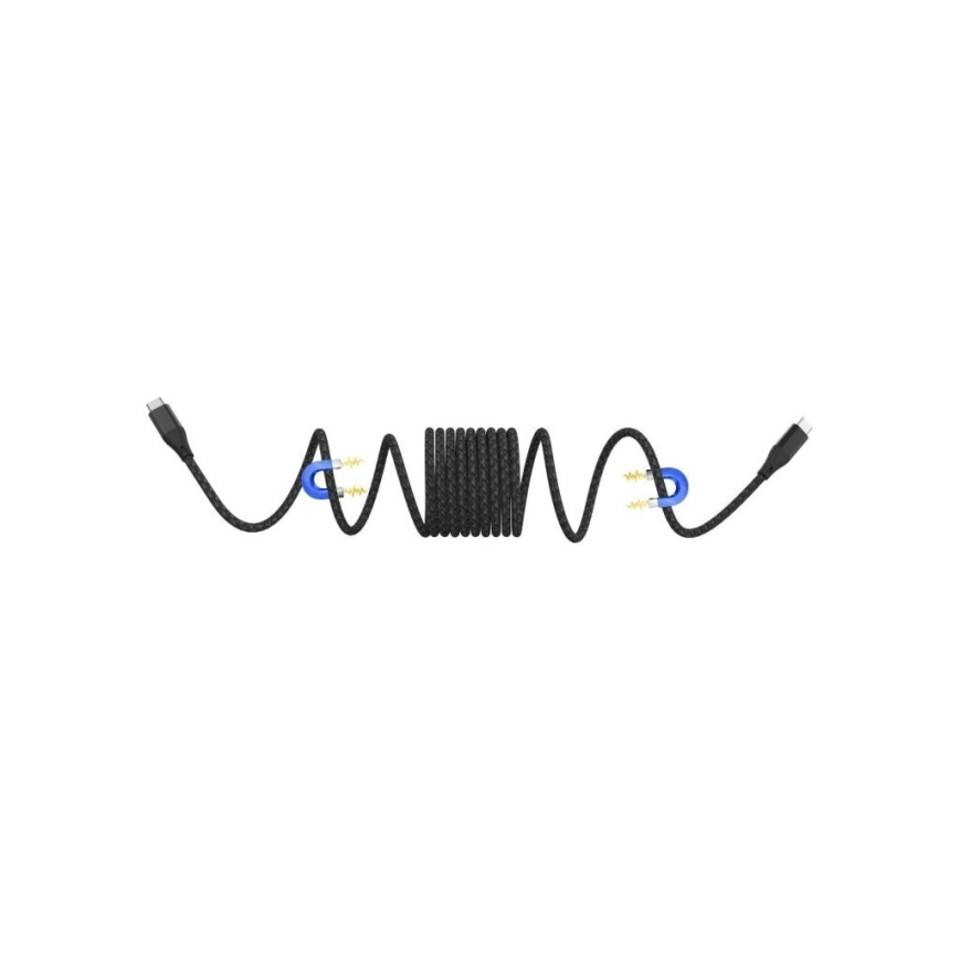 Winner Group - Câble USB magnétique USB-C / USB-C 60W 1m noir