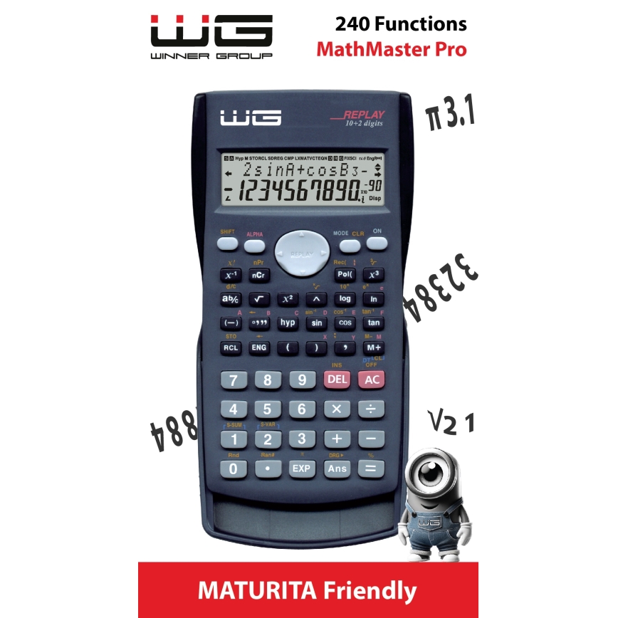 Winner Group - Calculatrice scientifique MathMaster Pro 1xLR44 noir