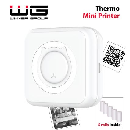 Winner Group - Mini imprimante thermique 800 mAh blanc