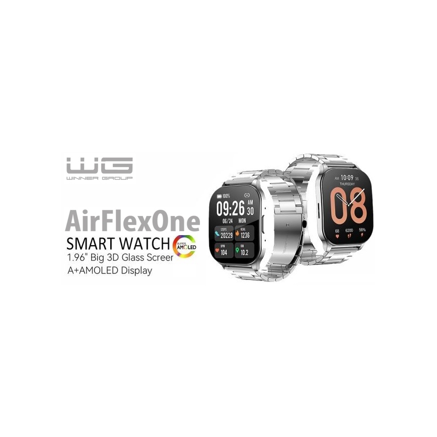 Winner Group - Montre connectée AirFlexOne 300 mAh IP68 argentée