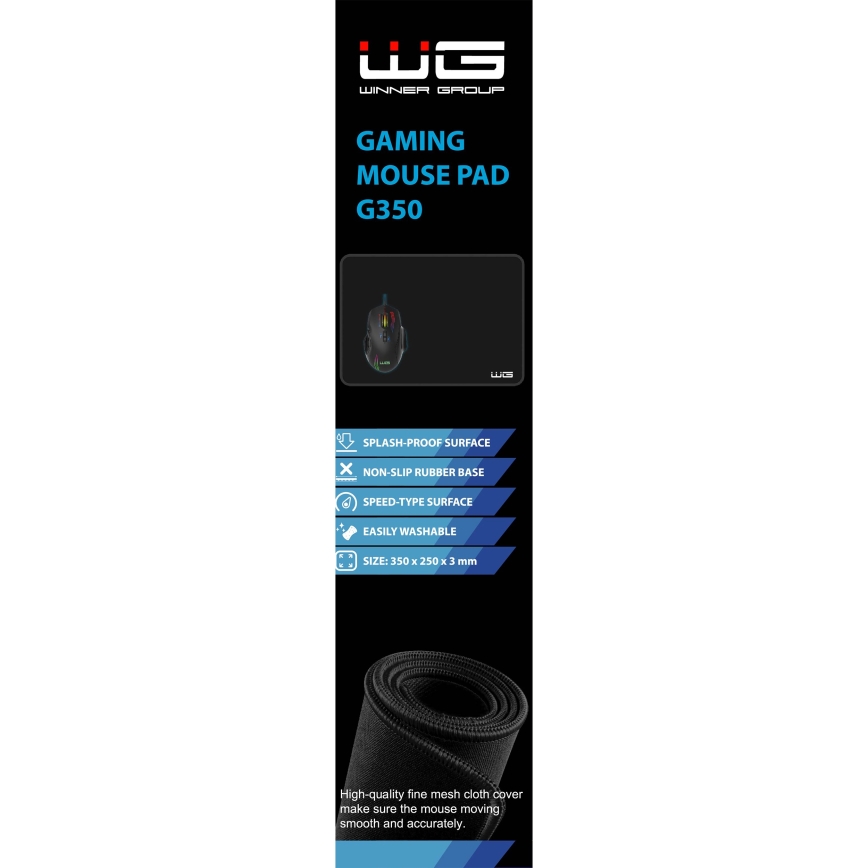 Winner Group - Tapis de souris gaming 35x25 cm noir