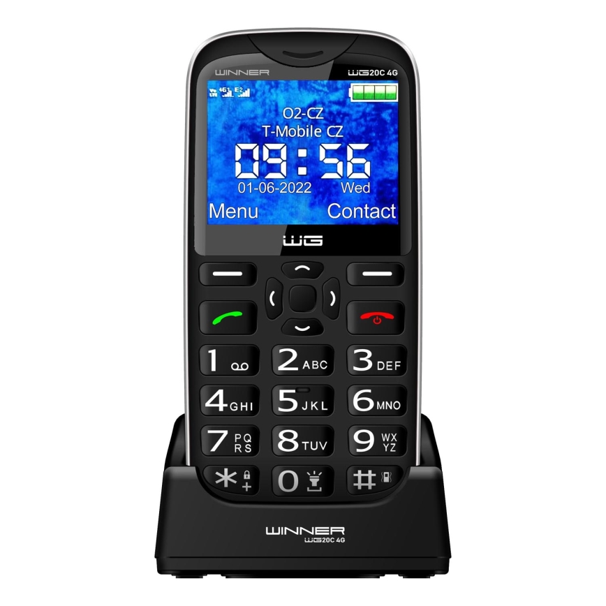 Winner Group - Téléphone portable pour personnes âgées 1600 mAh noir