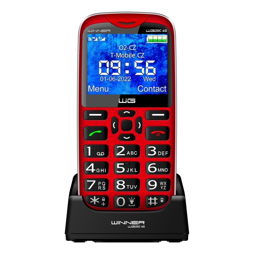 Winner Group - Téléphone portable pour personnes âgées 1600 mAh rouge