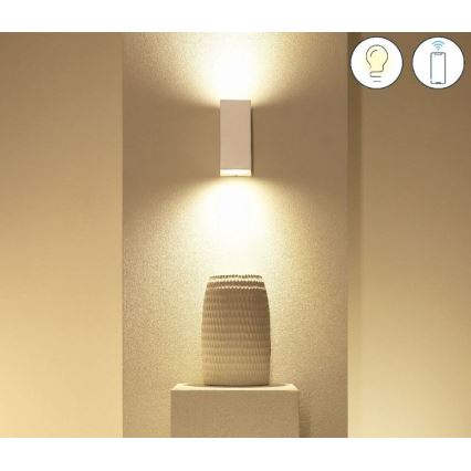 WiZ - Applique murale LED RVBW à intensité variable UP&DOWN 2xGU10/4,7W/230V 2200-6500K Wi-Fi CRI 90 blanc