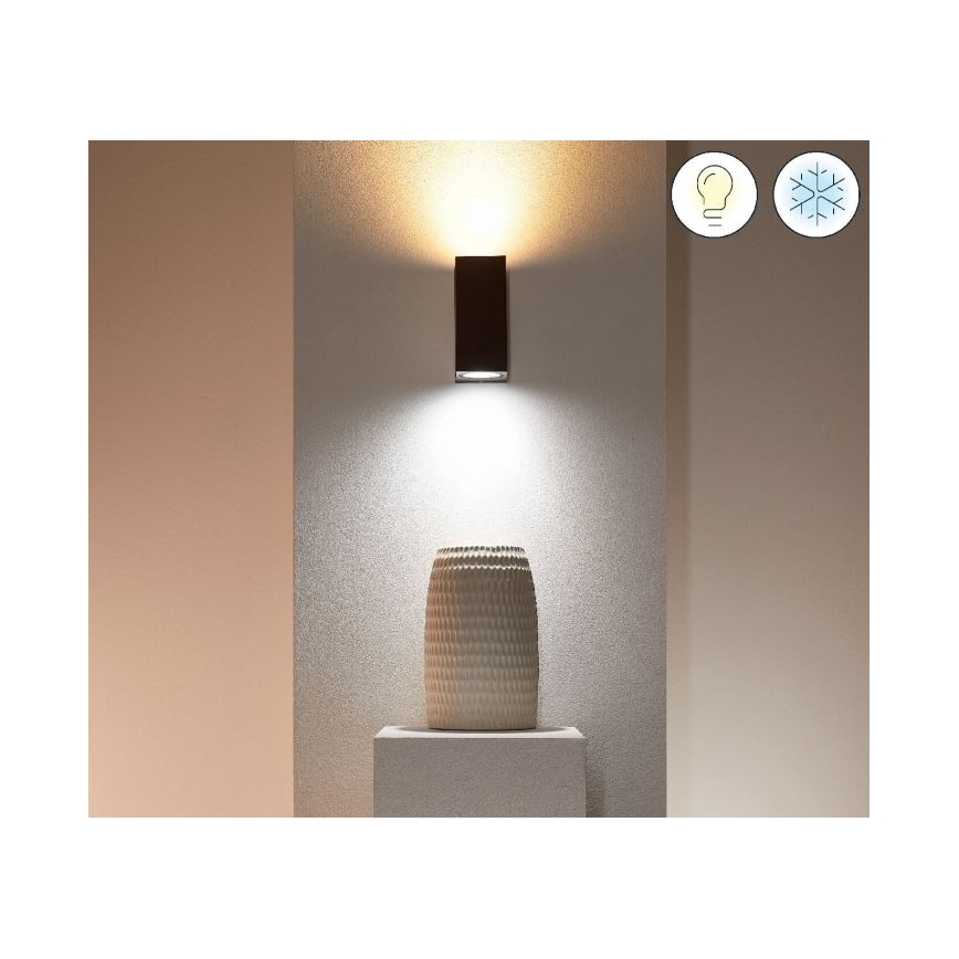 WiZ -Applique murale LED RVBW à intensité variable UP&DOWN 2xGU10/4,7W/230V 2200-6500K Wi-Fi CRI 90 noire