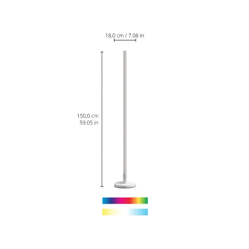 WiZ - Lampadaire LED RVBW à intensité variable POLE LED/13W/230V 2200-6500K Wi-Fi
