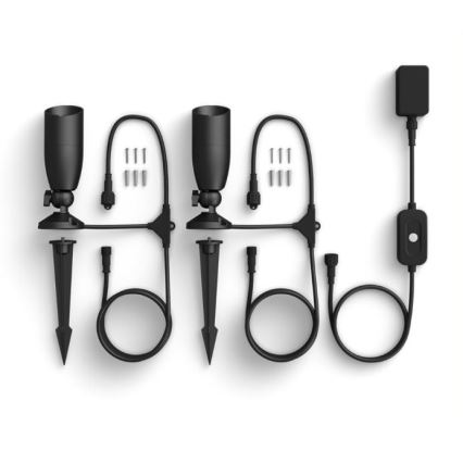WiZ -LOT 2x Luminaire d'extérieur RGBW Intensité variable SPOT LED/10W/230V 2700-5000K IP65 Wi-Fi