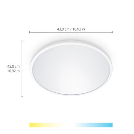 WiZ - Plafonnier LED à intensité variable SUPERSLIM LED/22W/230V 2700-6500K Wi-Fi blanc