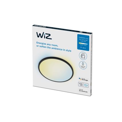 WiZ - Plafonnier LED à intensité variable SUPERSLIM LED/22W/230V 2700-6500K Wi-Fi noir