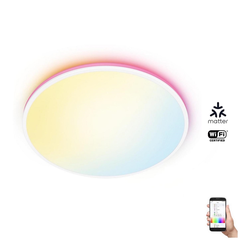 WiZ - Plafonnier LED RVBW à intensité variable RUNE LED/21W/230V 2700-6500K Wi-Fi blanc