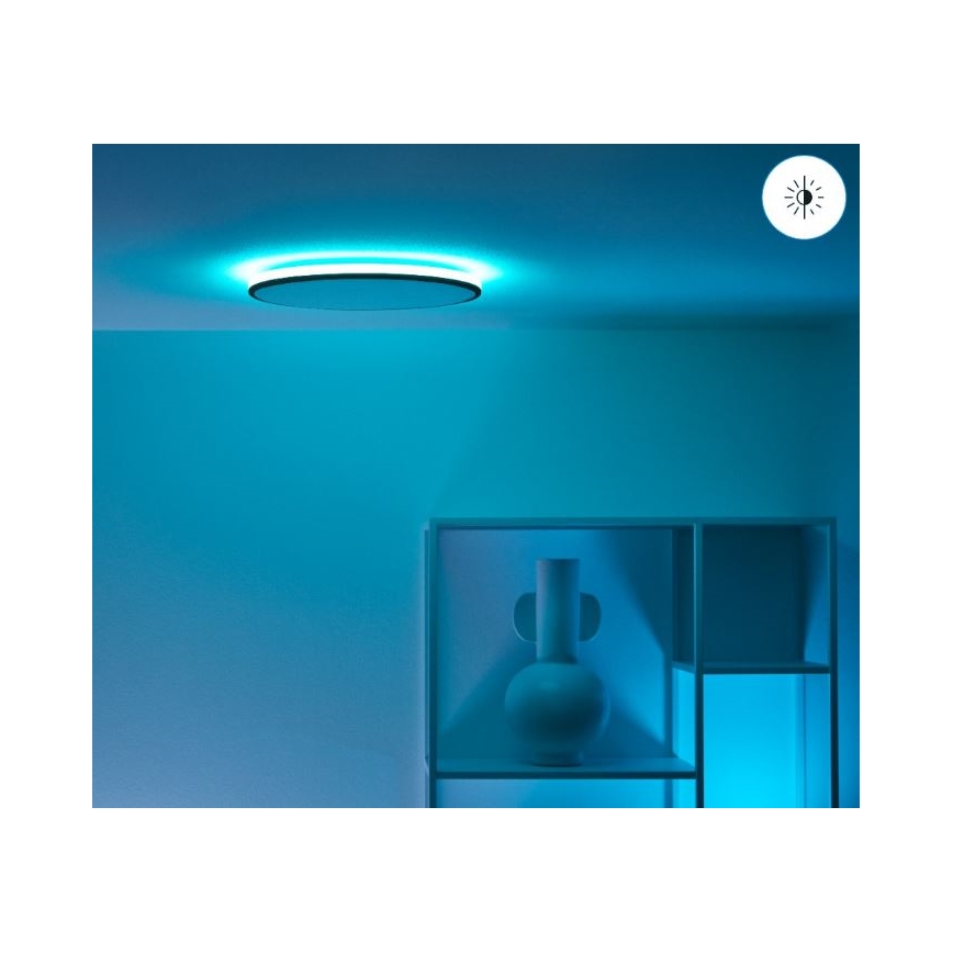WiZ - Plafonnier LED RVBW à intensité variable RUNE LED/21W/230V 2200-6500K Wi-Fi noir