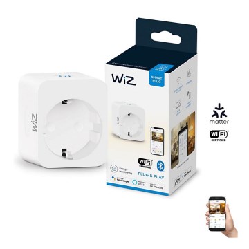 WiZ - Prise connectée F 2300W + powermeter Wi-Fi SCHUKO
