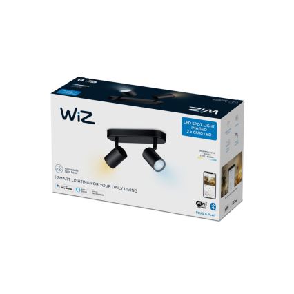 WiZ - Spot LED à intensité variable IMAGEO 2xGU10/4,9W/230V 2700-6500K Wi-Fi CRI 90 noir