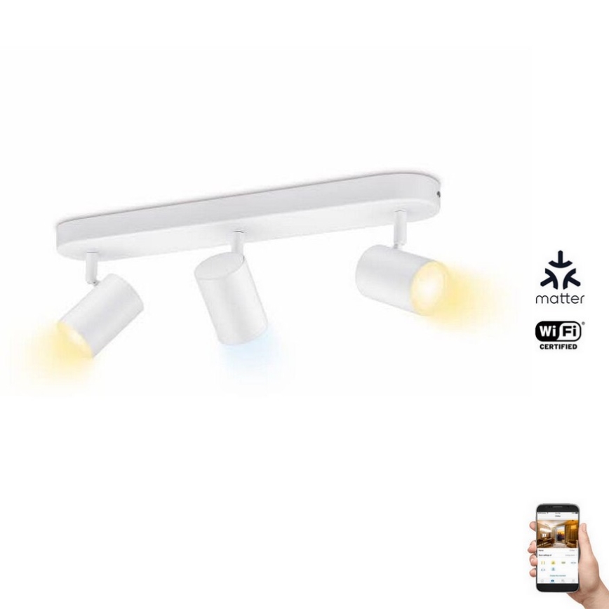 WiZ - Spot LED à intensité variable IMAGEO 3xGU10/4,9W/230V 2700-6500K Wi-Fi CRI 90 blanc