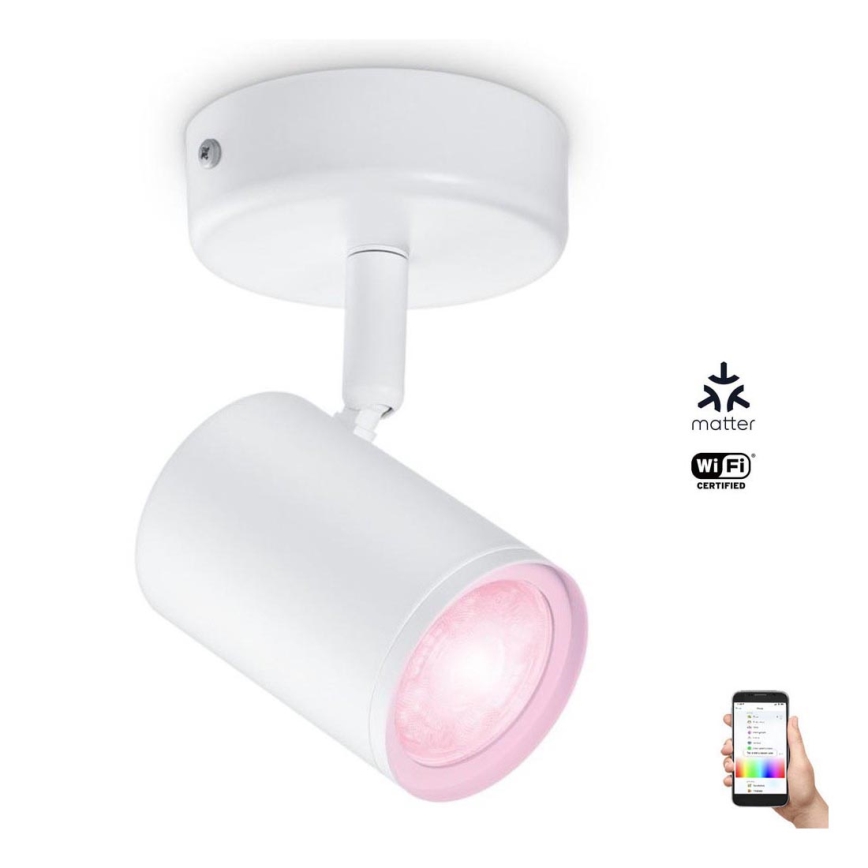 WiZ - Spot LED RVBW à intensité variable IMAGEO 1xGU10/4,9W/230V CRI 90 Wi-Fi blanc