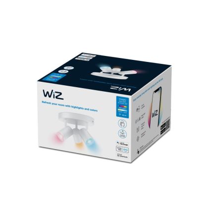 WiZ - Spot LED RVBW à intensité variable IMAGEO 3xGU10/4,9W/230V 2200-6500K Wi-Fi CRI 90 blanc