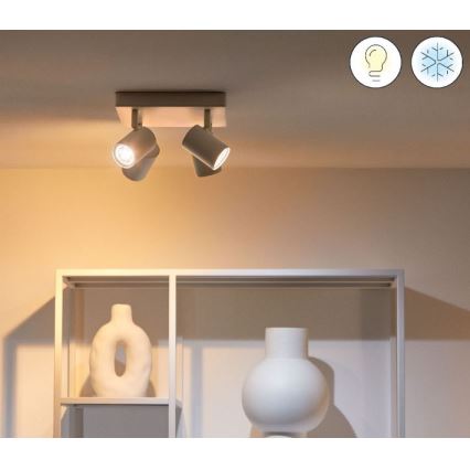 WiZ - Spot LED RVBW à intensité variable IMAGEO 4xGU10/4,9W/230V 2200-6500K Wi-Fi CRI 90 blanc