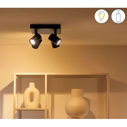 WiZ - Spot LED RVBW à intensité variable IMAGEO 4xGU10/4,9W/230V 2200-6500K Wi-Fi CRI 90 noir