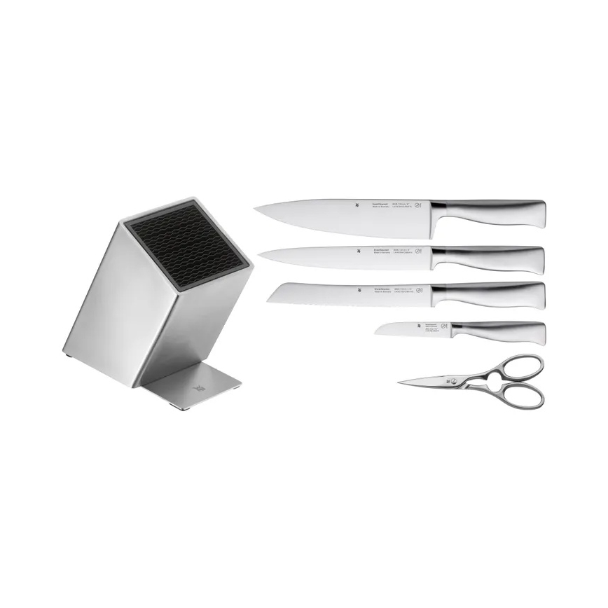WMF - Ensemble de 6 couteaux de cuisine GRAND GOURMET avec bloc