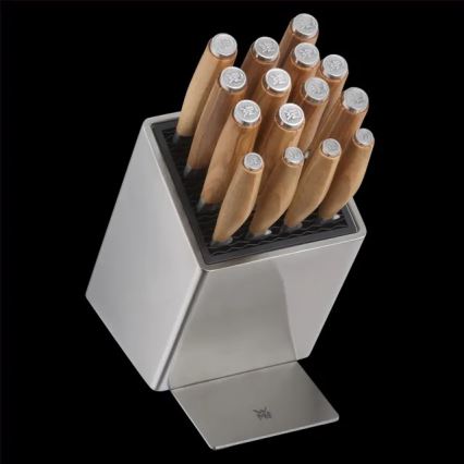 WMF - Ensemble de 6 couteaux de cuisine GRAND WOOD avec bloc à couteaux