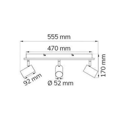 Wofi 11591 - Spot LED BALI 3xGU10/5W/230V + 2xLED/6W/230V 3000K