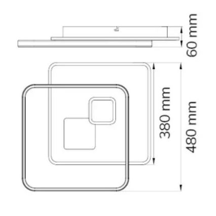 Wofi 11620 - Plafonnier à intensité variable AKON LED/43,5W/230V 2700-5500K+ Télécommande