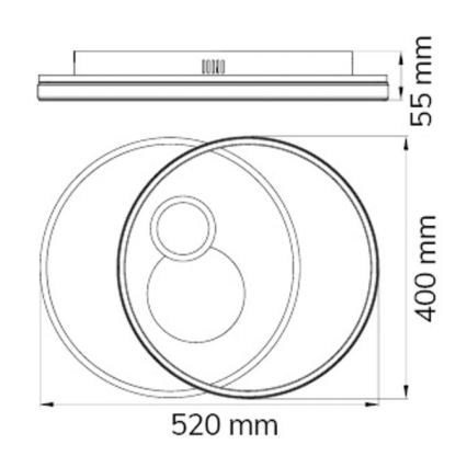 Wofi 11621 - Plafonnier à intensité variable AKON LED/38W/230V 2700-5500K+ Télécommande