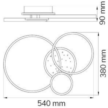 Wofi 11657 - Plafonnier LED à intensité variable KIAH LED/32,5W/230V 3000K