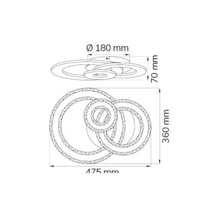 Wofi 11791 - Plafonnier à intensité variable RIO LED/24,5W/230V 3000K