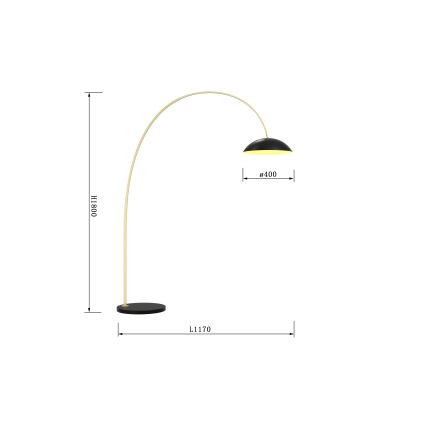 Wofi 3001-104 - Lampadaire à intensité variable ROSCOFF LED/21W/230V noir/doré