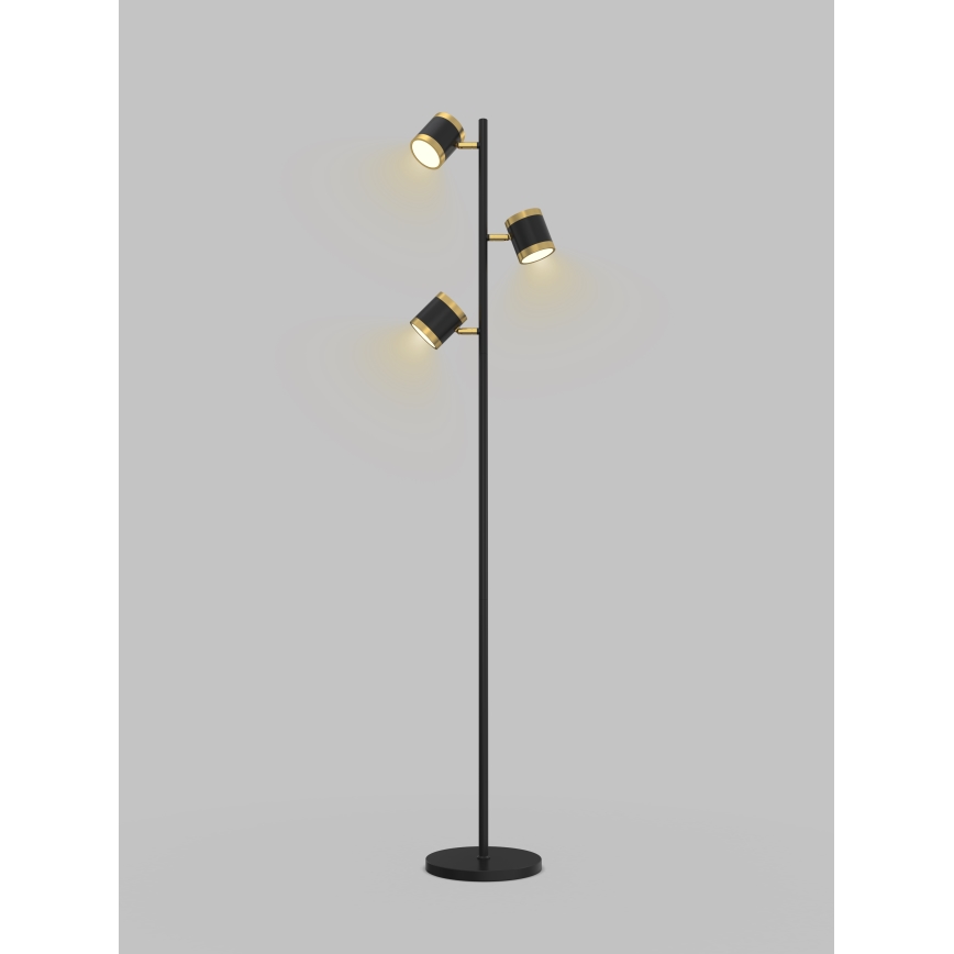 Wofi 3003-304S - Lampadaire à intensité variable TOULOUSE LED/21W/230V noir/doré