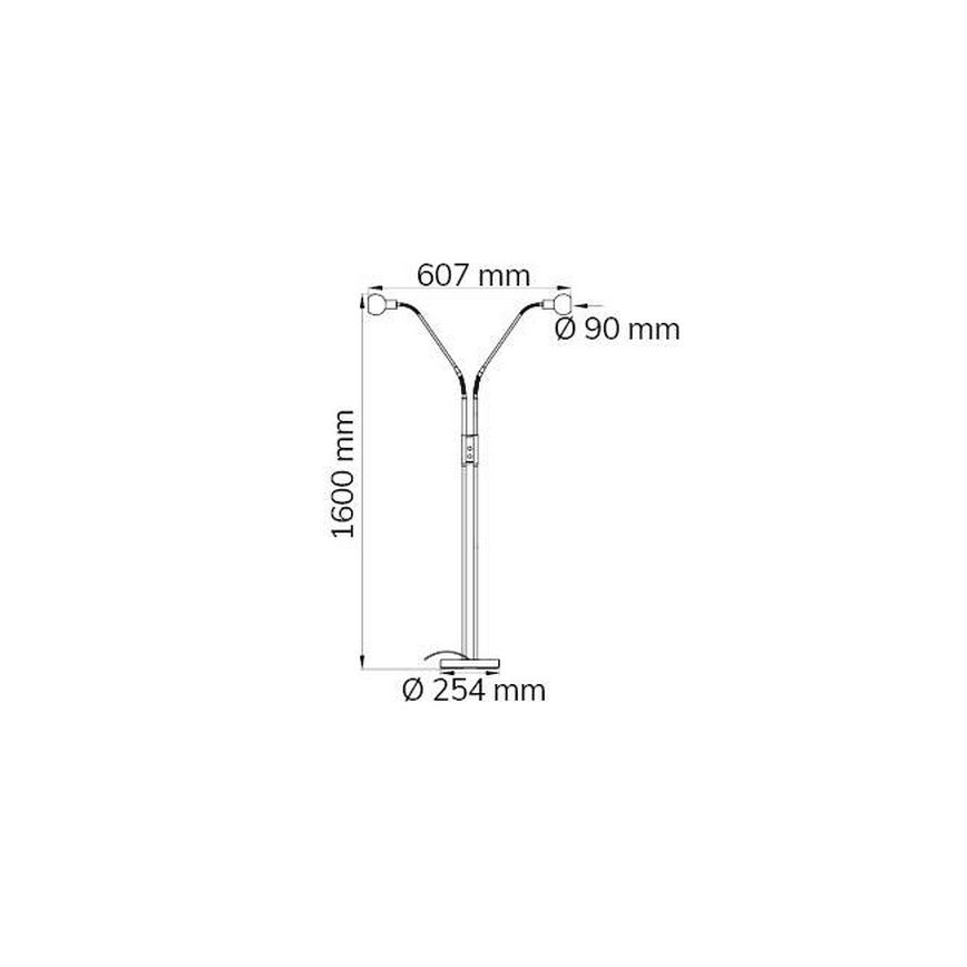 Wofi 307102640000 - Lampadaire à intensité variable LED NOIS 2xLED/5W/230V