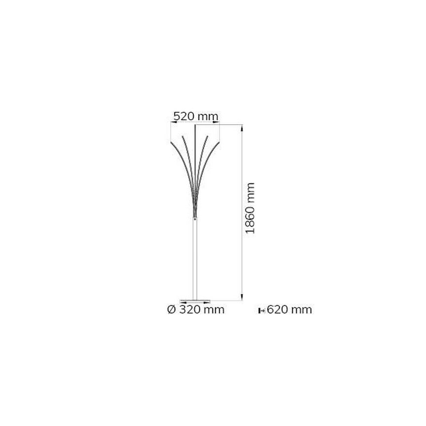 Wofi 3194.05.01.6000 - Lampadaire à intensité variable LED LINEE 5xLED/7,2W/230V