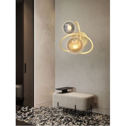 Wofi 4015-204 - Applique murale LED METZ 2xG9/3,5W/230V doré/gris