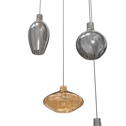 Wofi 5005-501 - Suspension filaire ROUEN 5xE14/40W/230V doré/gris