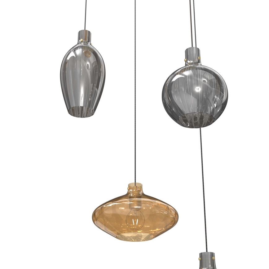 Wofi 5005-501 - Suspension filaire ROUEN 5xE14/40W/230V doré/gris