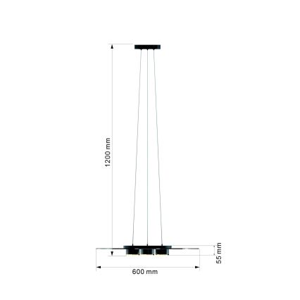 Wofi 5006-302 - Suspension filaire à intensité variable LANNION LED/19W/230V
