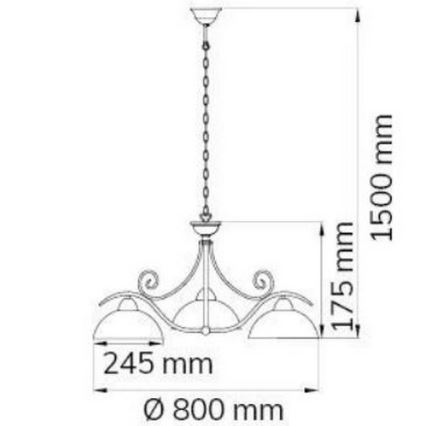 Wofi 5128.03.09.0000 - Suspension sur chaîne LACCHINO 3xE27/60W/230V